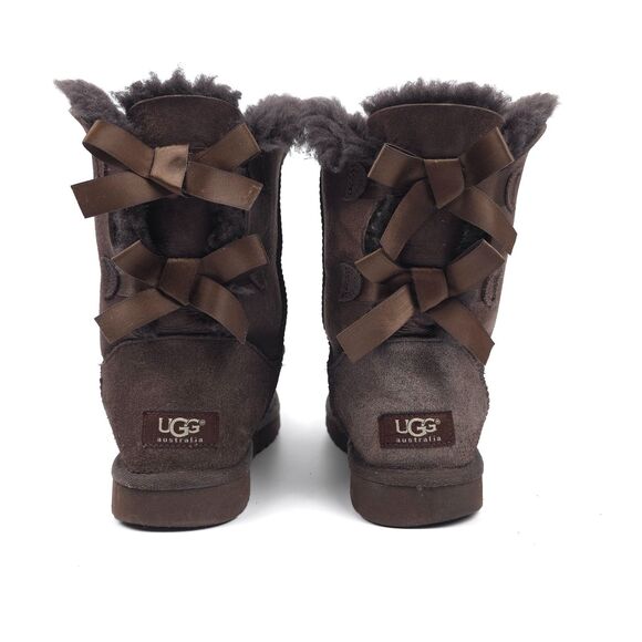 UGG Australia Bailey Bow II Suede Winter Boots 6 Sherpa Chocolate Brown Y2k 90s - Picture 2 of 7